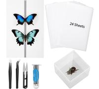 Classroom Insect Specimen Kit With Display Cases, Eva Mounting Boards, Pinning Tools, Transparent Papers, And Bug Pins