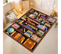 Classroom Library Rug, Reading Rug for Classroom Library, Carpet for Study Room, Non-Slip Rubber Bottom Low Pile Fade Resistant, Full Size 2x3 3x5 4x6 5x7 6x9 Ft S02