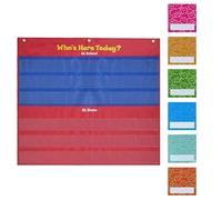 Classroom Management Pocket Chart | 72 Card Classroom Attendance Chart,Who's Here , Friend Hands Pocket Chart for Classroom, Homeschooling, Preschool Supplies