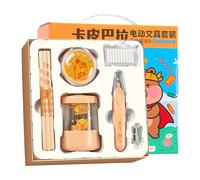 Classroom Pencils | Battery Operated Vacuum Eraser Set - Cute Pencil Sharpener With Capibara Theme, For Use In Students, Workplace, Home, Study, School And Classroom