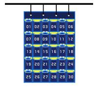 Classroom Phone Storage: Classroom Technology Storage, Desktop Phone Storage Solution | Closet Organizer with Pocket Chart for Items, azul, Consulte la descripción, See description