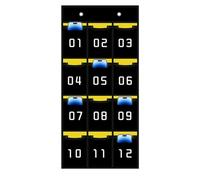 Classroom Phone Storage - Pocket Organizer with Numbered Slots and Hooks for Cell Phones, Calculators and ID Cards | Wall Organizer for Diver Items, Black, 12 grids, See description