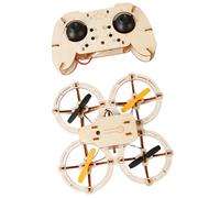 Classroom Physics Teaching Hand Project with Wooden Quadcopter Assembly Model, Parts Study Practice for Learners and Science Activities Wooden Quadcopter Assembly Project Science Model Classroom Aid