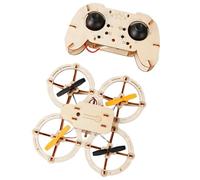 Classroom Physics Teaching Hand Project with Wooden Quadcopter Assembly Model, Parts Study Practice for Learners and Science Activities Wooden Quadcopter Assembly Project Science Model Classroom Aid