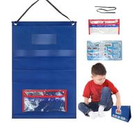 Classroom Pocket Boards - Self-Standing Flipchart Holder, Reusable Pocket Board, School Bag , Sentence Building for Educational Toys with 36 Word Cards and Desktop