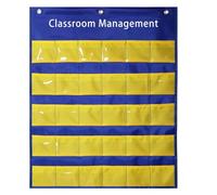 Classroom Pocket Chart - 30 Pockets Wall Hanging Table, Wall File Organizer | Teaching Resources Learning Pocket Table, Wall Hanging Storage Rack for School Pass Examination Card Lunch Card