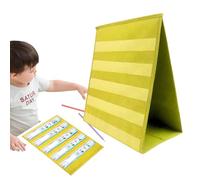 Classroom Pocket Chart Organizer - Table Top Teaching Aid, 1 Piece Double-Sided Desktop Stand for Literacy, Self-Standing Fabric Board, School, Portable Station for Vocabulary Phonics