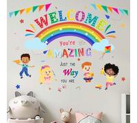 Classroom Rainbow Wall Stickers for Kids: Peel and Stick Inspirational Quotes You are Amazing Wall Decals - Wall Decor Art Kids Supplies Ages 1-12 Years