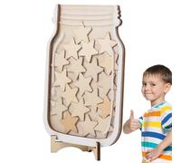 Classroom Reward Jar - Positive Behavior Jar for Students | Star Motifs in the Classroom Incentive Jar with Tokens, 25 - Student Reward Chart for and Girls, Teacher Supply