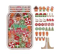 Classroom Rewards Jar - Christmas Behavior Canister,Wooden Classroom Responsibility Training Tool,for Teacher Homeschool Preschool Bedtime Bedroom