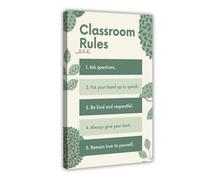 Classroom Rules Poster Art Print Class Motivational Behavior Expectations Inspirational Educational Rules Signs Wall Art Decor For Elementary Middle School Back to School Teacher Supplies (21)