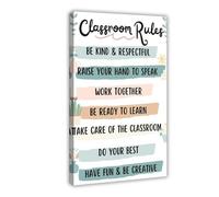 Classroom Rules Poster Art Print Class Motivational Behavior Expectations Inspirational Educational Rules Signs Wall Art Decor For Elementary Middle School Back to School Teacher Supplies (182)