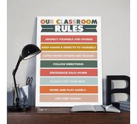 Classroom Rules Poster Art Print Class Motivational Behavior Expectations Inspirational Educational Rules Signs Wall Art Decor For Elementary Middle School Back to School Teacher Supplies (295)