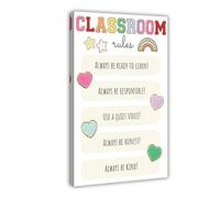 Classroom Rules Poster Art Print Class Motivational Behavior Expectations Inspirational Educational Rules Signs Wall Art Decor For Elementary Middle School Back to School Teacher Supplies (246)