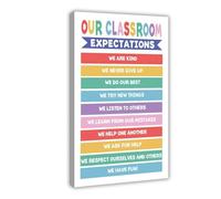 Classroom Rules Poster Art Print Class Motivational Behavior Expectations Inspirational Educational Rules Signs Wall Art Decor For Elementary Middle School Back to School Teacher Supplies (66)
