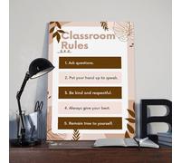 Classroom Rules Poster Art Print Class Motivational Behavior Expectations Inspirational Educational Rules Signs Wall Art Decor For Elementary Middle School Back to School Teacher Supplies (339)