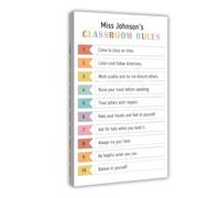 Classroom Rules Poster Art Print Class Motivational Behavior Expectations Inspirational Educational Rules Signs Wall Art Decor For Elementary Middle School Back to School Teacher Supplies (274)