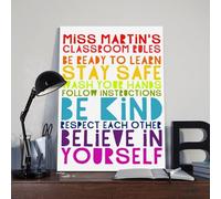 Classroom Rules Poster Art Print Class Motivational Behavior Expectations Inspirational Educational Rules Signs Wall Art Decor For Elementary Middle School Back to School Teacher Supplies (288)