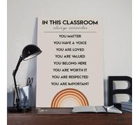 Classroom Rules Poster Art Print Class Motivational Behavior Expectations Inspirational Educational Rules Signs Wall Art Decor For Elementary Middle School Back to School Teacher Supplies (196)