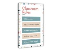 Classroom Rules Poster Art Print Class Motivational Behavior Expectations Inspirational Educational Rules Signs Wall Art Decor For Elementary Middle School Back to School Teacher Supplies (371)