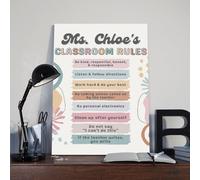 Classroom Rules Poster Art Print Class Motivational Behavior Expectations Inspirational Educational Rules Signs Wall Art Decor For Elementary Middle School Back to School Teacher Supplies (231)