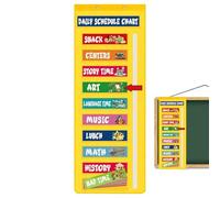 Classroom Schedule Chart, Visual Daily Organizer, Kids Pocket Calendar, 50.98x17.99x0.39 Inches with Clear Slots, Time Management Teaching Tool for Homeschool, Daycare, Education Routine Learning