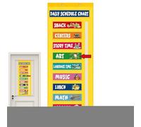 Classroom Schedule Pocket Chart, Visual Kids Daily Schedule Calendar, 50.98x17.99x0.39 inches Teaching Tool Organization, Learning Education for Home, Daycare, Homeschool, Teacher
