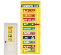 Classroom Schedule Pocket Chart - Visual Learning Tool, Daily School Schedule Organizer | Teacher Supplies for Classroom, Kids Routine Chart, Preschool Homeschool Schedule, Student Planner with Pocket