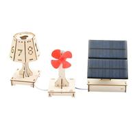 Classroom Science Project Set with Solar Power Model, Wooden Assembly Panels, Fan Module, and Basic Circuit Exploration Activities Solar Model Set Renewable Energy Project Wooden Circuit Hands on Home