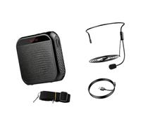Classroom Speaking Amplifier with Headset Mic, Portable Display Screen, Waist Wear, TF Card USB Playback Wearable Pa Unit Amplification Docent Guide Lecturing Presenter Booth Announcer Memory