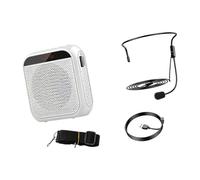Classroom Speaking Amplifier with Headset Mic, Portable Display Screen, Waist Wear, TF Card USB Playback Wearable Pa Unit Amplification Docent Guide Lecturing Presenter Booth Announcer Memory