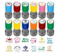 Classroom Stamp Kit - Teacher Cartoon Marking Set, Homework Feedback Tools, Creative Assessment Stamp Collection, Durable Ink Tools | Behavior Reward Student Evaluation Teaching Use