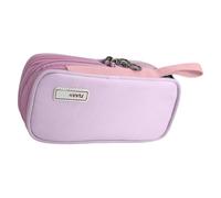 Classroom Stationery Organizer Expandable Pencil Pouch with Double Zipper Storage, Carry Strap and Wide Opening Expandable Pencil Pouch Large Capacity Pen Organizer School Supply Case Three Storage