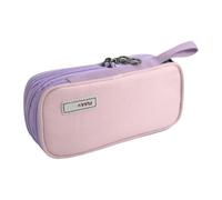 Classroom Stationery Organizer Expandable Pencil Pouch with Double Zipper Storage, Carry Strap and Wide Opening Expandable Pencil Pouch Large Capacity Pen Organizer School Supply Case Three Storage