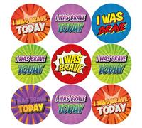 Classroom Stickers 144 I Was Brave Today Reward Stickers For Children, Teachers & Parents - Colourful, Easy Peel Stickers With Strong Adhesive Glue (144 30mm Stickers)