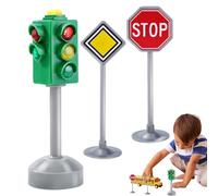Classroom Traffic Light - Small Sign With Lights And Sounds | Educational Stop Light Model | Safety Traffic Indicator Crosswalk Signal For Kids Birthday Playset Toy Learning Teaching Tool Set