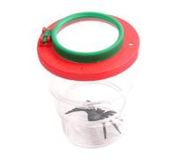 Classroom Viewer Stacked Observation Cups, Red Green | Clear Triple Section Critter Holder for Family Learning Nature Observation, Portable Nature Study Viewer