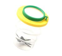 Classroom Viewer Stacked Observation Cups, Yellow Green | Clear Triple Section Critter Holder for Family Learning Nature Observation, Portable Nature Study Viewer