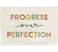 Classroom Wall Decor-Reading Room Nursery Decor-Rectangle Banner Flag Wall Decor-Positive Affirmation Growth Mindset-Mental Health-Christmas Gift-Progress Over Perfection-28.5"L×20"W