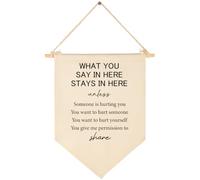 Classroom Wall Decor-What You Say in Here-Teacher Gift-Inspirational Back to School Wall Flag Decor-Hanging Canvas Pennant Banner for Classroom, Teacher Office