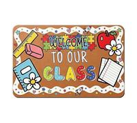 Classroom Welcome Mat, Welcome to Our Class Door Mat for Teachers, Soft Non Slip School Rug for Classroom Decor, Back to School Decorations for Kindergarten Primary Homeschool (1Pcs 15 * 23inch)