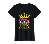 Classy Bingo Queen Bingo Balls with Crown Bingo Player Value Graphic T-Shirt, Women, Black, S