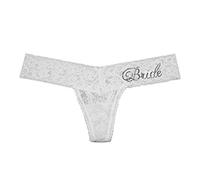Classy Bride Wedding Underwear Bedazzled Bridal Lingerie for Women, Clear, One size