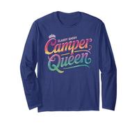 Classy Camper Queen Vintage Glamping Camping Crew Campground Long Sleeve T-Shirt