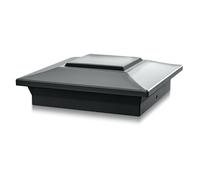 Classy Caps Black Aluminum Patio Fence Post Cap for 6" x 6", 5.5" x 5.5" or 5" x 5" Posts