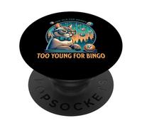 Classy Cat Bingo Shirt - Funny 50th Birthday PopSockets Adhesive PopGrip