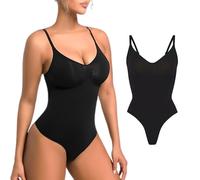 CLASSY CLAD Classxi Shapewear for Woman Tummy Control, Black Bodysuit Shapely, Skims Hey Shape Body Suit, Seamless Body Shaper Dupe Thong (black, small)