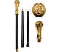Classy Freemason Walking Stick Cane With Engraved Masonic Symbols On Handle
