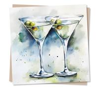 Classy Happy Birthday Card for Loved One - Cocktail, Olives - Cheers To Your First Drink! - for Sister, Daughter, Niece, Granddaughter, Friend