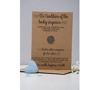 Classy Hen Lucky Sixpence Coin Wedding Card for the Bride - Genuine British Coin with Envelope, Kraft